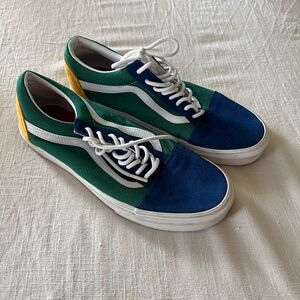 Vans Green and Blue Old Skool Sneakers Canvas Suede